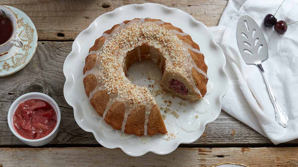 cherry-rhubarb-bundt-cake