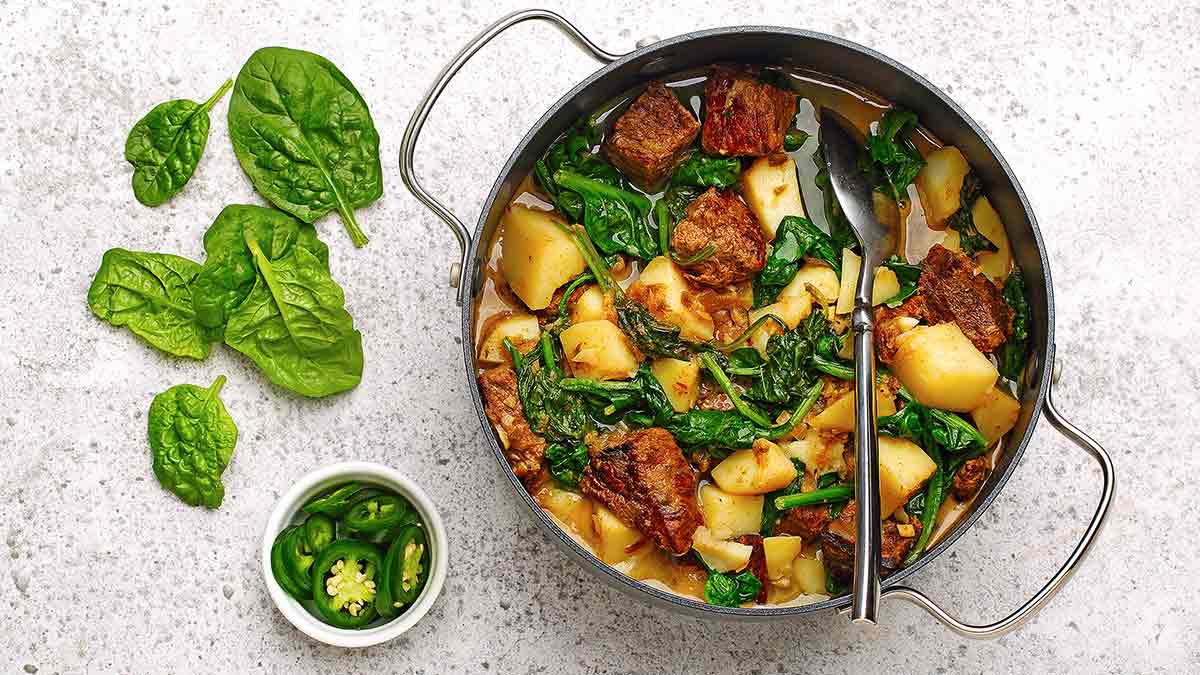 spiced-beef-with-spinach-and-potatoes